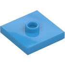 LEGO Dunkles Azur Platte 2 x 2 mit Nut und 1 Mitte Noppe (23893 / 87580)