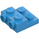 LEGO Dark Azure Plate 2 x 2 x 0.7 with 2 Studs on Side (4304 / 99206)