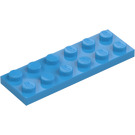 LEGO Mørk Azure Plade 2 x 6 (3795)