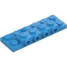 LEGO Mørk Azure Plade 2 x 6 x 0.7 med 4 knops på Side (72132 / 87609)