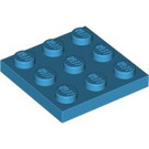 LEGO Celeste oscuro Placa 3 x 3 (11212)