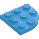 LEGO Mørk asurblå Plate 3 x 3 Rund Hjørne (30357)