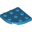 LEGO Donker Azuurblauw Plaat 3 x 3 Ronde Hoek (30357)