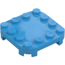 LEGO Mørk Azure Plade 4 x 4 x 0.7 med Rundede hjørner og Empty Middle (66792)