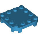 LEGO Dark Azure Plate 4 x 4 x 0.7 with Rounded Corners and Empty Middle (66792)