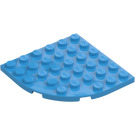 LEGO Dunkles Azur Platte 6 x 6 Rund Ecke (6003)