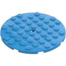 LEGO Dark Azure Plate 8 x 8 Round Circle (74611)