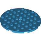 LEGO Dark Azure Platte 8 x 8 Runden Kreis (74611)