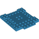 LEGO Dark Azure Plate 8 x 8 x 0.7 with Cutouts and Ledge (15624)