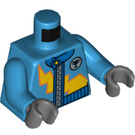 LEGO Donker Azuurblauw Race Auto Rally Driver met Lightning Bolt Minifig Torso (973 / 76382)