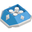 LEGO Mørk Azure Shell med hvid Bund og Pigge (67931)