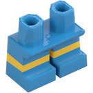 LEGO Dark Azure Short Legs with Yellow Stripe (16709 / 41879)