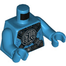 LEGO Dark Azure Silver Horn Demon Minifig Torso (973 / 76382)