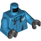 LEGO Donker Azuurblauw Skiier Minifig Torso (973 / 76382)