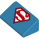 LEGO Tmavě azurová Sklon 1 x 2 (31°) s Červená superman symbol (34559 / 85984)