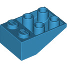 LEGO Azur foncé Pente 2 x 3 (25°) Inversé avec des connexions entre les montants (2752 / 3747)
