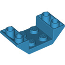 LEGO Dark Azure Steigung 2 x 4 (45°) Doppelt Invertiert mit Open Center (4871)