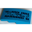 LEGO Donker Azuurblauw Helling 2 x 4 Gebogen met Zwart Band Tracks Sticker (93606)