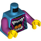 LEGO Dark Azure Stuntz Driver (Animal Mouth) Minifig Torso (973 / 76382)