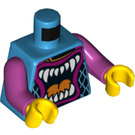 LEGO Dark Azure Stuntz Driver (Tier Mouth) Minifig Torso (973 / 76382)
