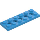 LEGO Dark Azure Technic Plate 2 x 6 with Holes (32001)