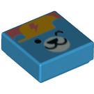 LEGO Dark Azure Tile 1 x 1 with Bear Face with Groove (3070 / 69453)