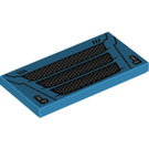 LEGO Dark Azure Tile 2 x 4 with Truck Grille (82446 / 87079)