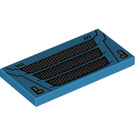 LEGO Dark Azure Tile 2 x 4 with Truck grille (82446 / 87079)