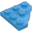 LEGO Dark Azure Keil Platte 3 x 3 Ecke (2450)