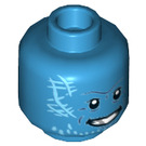 LEGO Dark Azure Yondu Minifigure Head (Recessed Solid Stud) (3626 / 32900)