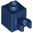 LEGO Dark Blue Brick 1 x 1 with Vertical Clip (Open 'O' Clip, Hollow Stud) (60475 / 65460)