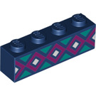 LEGO Dark Blue Brick 1 x 4 with Squares (3010 / 59115)