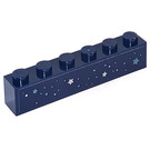LEGO Bleu foncé Brique 1 x 6 avec Stars at night Autocollant (3009)
