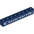 LEGO Dark Blue Brick 1 x 8 with "Concorde" (3008 / 103905)