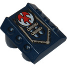 LEGO Dark Blue Brick 2 x 2 with Flanges and Pistons with Red Flame, Silver Rips (30603)