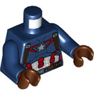 LEGO Donkerblauw Kapitein America Minifiguur Torso (973 / 76382)