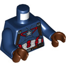 LEGO Bleu foncé Captain America Minifig Torse (973 / 76382)
