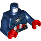 LEGO Azul oscuro Capitán America Minifigura Minifigura Torso (973 / 76382)