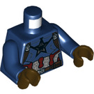 LEGO Azul oscuro Capitán America con Barba Minifigura Torso (973 / 76382)