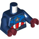 LEGO Dark Blue Captain America with Dark Red Hands and Minifig Torso (973 / 76382)