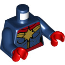 LEGO Bleu Foncé Capitaine Marvel avec Jaune Spiky Cheveux Minifigurine Torse (973 / 76382)