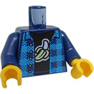 LEGO Donkerblauw Checkered Jasje met Banaan Shirt Torso (973 / 76382)