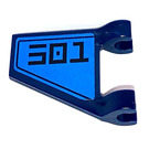 LEGO Dark Blue Flag 2 x 2 Angled with 501 right Sticker without Flared Edge (44676)