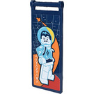 LEGO Dark Blue Flag 7 x 3 with Bar Handle with Astronaut and Ninjago Logogram 'STARFARER' Sticker (30292)
