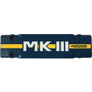 LEGO Dark Blue Flat Panel 3 x 11 with 'MKIII 42055' on Yellow Stripe Pattern Sticker (15458)