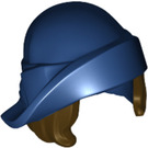 LEGO Dark Blue Hat with Folded Brim and Dark Brown Bob Cut Hair (28271 / 39562)