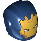 LEGO Dark Blue Helmet with Smooth Front with Iron Legion Gold Faceplate (28631)