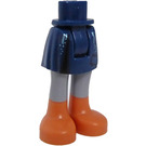LEGO Dark Blue Hip with Basic Curved Skirt with Medium Stone Gray and Flesh Boots with Thick Hinge (35614)