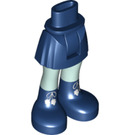 LEGO Dunkelblau Hüfte mit Basic Gebogen Skirt mit Sand Green Beine und Dark Blau Boots mit dickem Scharnier (35634 / 92820)