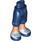 LEGO Dunkelblau Hüfte mit Lange Shorts mit Light Flesh Beine und Weiß Soccer Shoes (18353 / 92819)